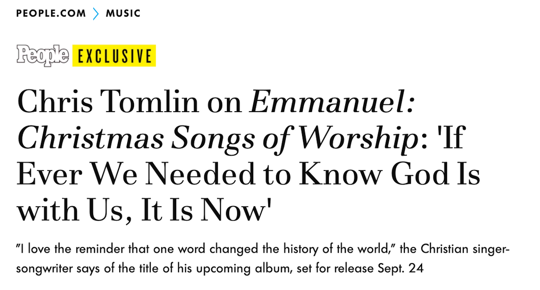 PEOPLE EXCLUSIVE: "Emmanuel: Christmas Songs Of Worship" Out September 24th!